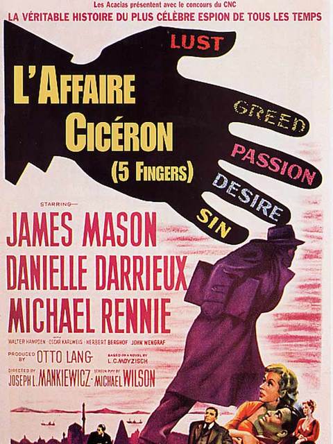 CineScope - Affiche - L'affaire Ciceron - 5 Fingers - 1952