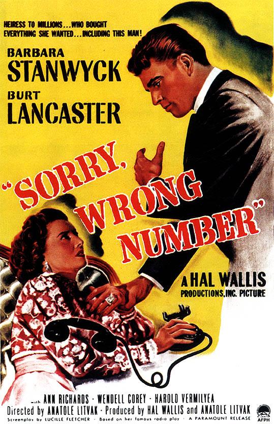 CineScope - Affiche - Raccrochez, c'est une erreur - Sorry, Wrong Number - 1948