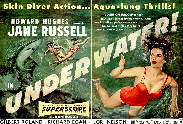 CineScope - Affiche - La Vénus des mers chaudes - Underwater! - 1955 CineScope - Affiche - La Vénus des mers chaudes - Underwater! - 1955